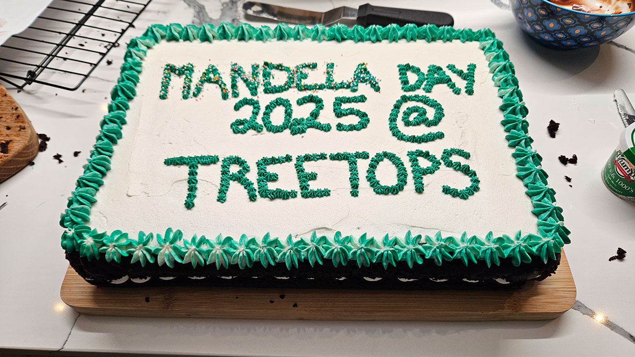 A cake from the Treetops Nelson Mandela day celebration